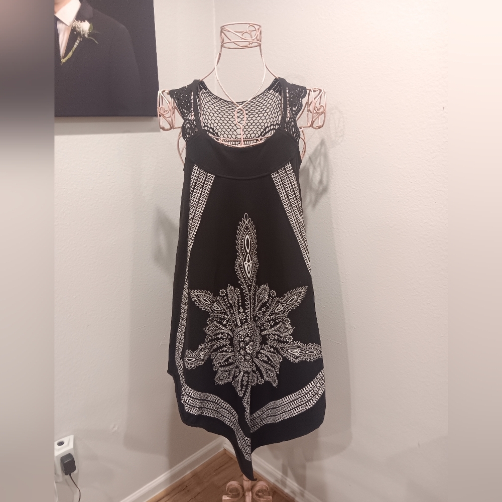 Bandana Print Black and White Dress